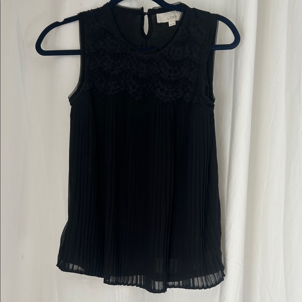 LOFT Elegant Black Lace Blouse